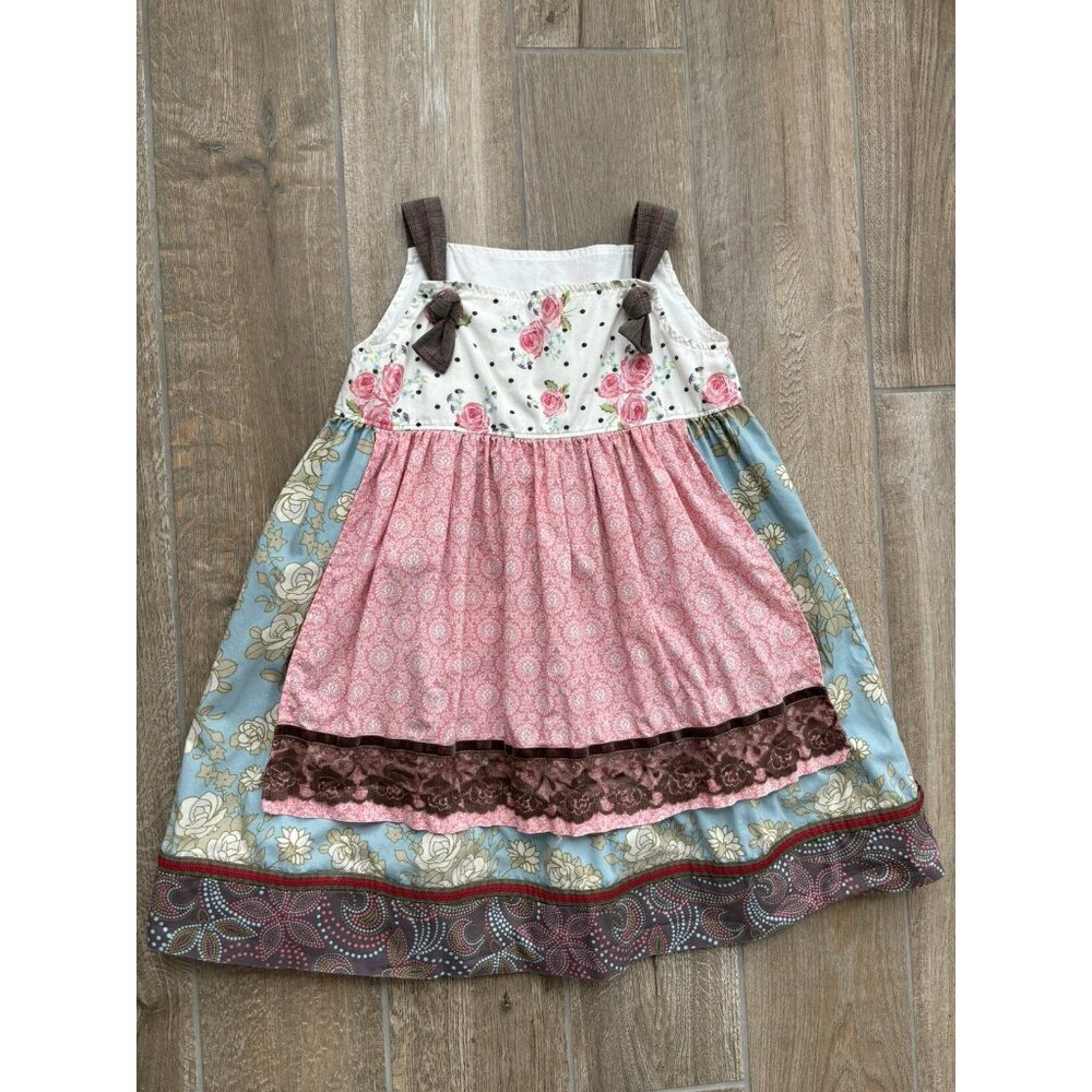 Matilda Jane Eva Rose Knotted Apron Dress Size 8